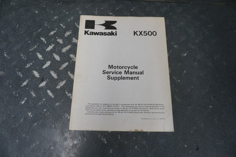 1990 KX500 OEM Motorcycle Service Manual Supplement 99924-1131-52