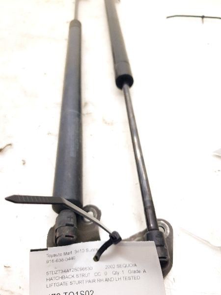 2002 TOYOTA SEQUOIA LEFT AND RIGHT SIDES LIFTGATE LIFT SUPPORTERS ASSEMBLY