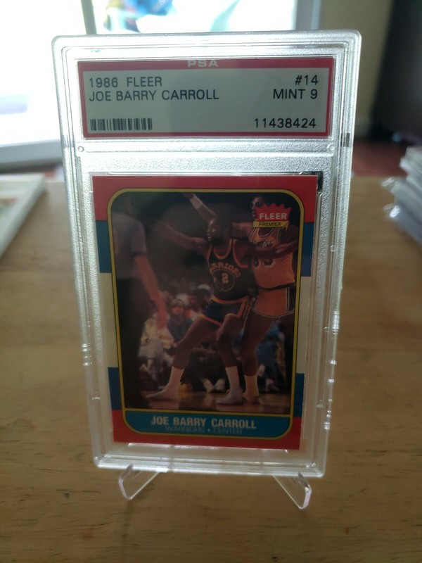 1986 Fleer Basketball Joe Barry Carroll #14 PSA 9 MINT