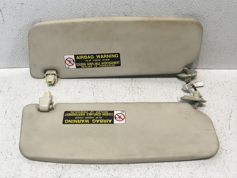 02-10 LEXUS SC430 SUN VISOR PAIR LEFT LH RH RIGHT SET OEM BEIGE ECRU