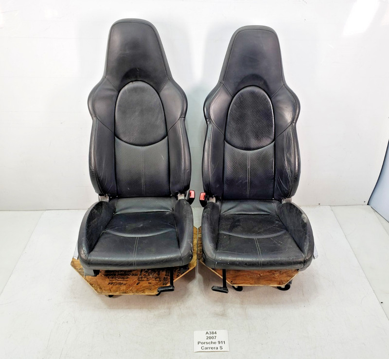 ✅ 05-12 OEM Porsche Carrera S 911 997 Front Right Left Seat Leather Black SET*