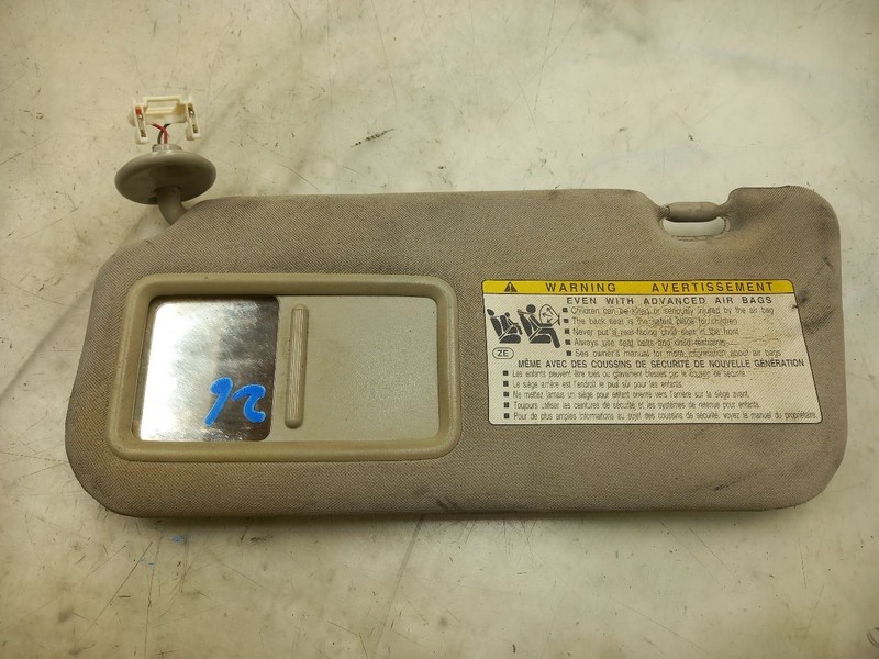 11 12 13 LEXUS CT200H DRIVER LEFT SUN VISOR ILLUMINATED GRAY-LB20