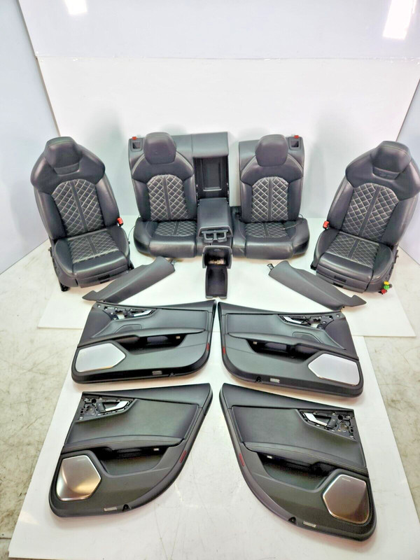 ✅2013-2015 OEM Audi S7 Complete Interior Door Seats Leather Black SET Diamond