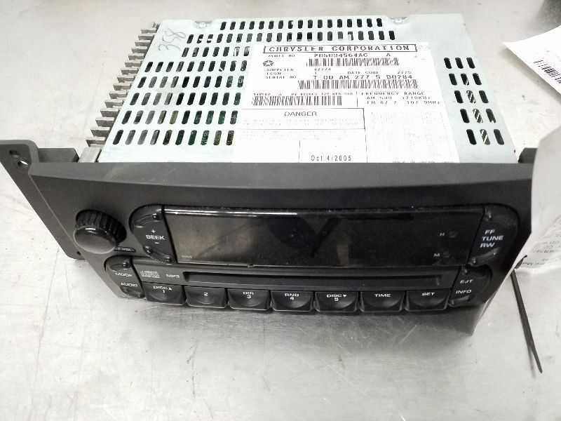 Audio Equipment Radio Receiver Radio Opt Rah Fits 04-08 PACIFICA 179102
