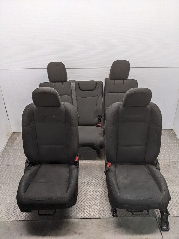 Jeep JL Wrangler OEM 4 Door Front Rear Black Cloth Seats Set 2018-2023 1148951