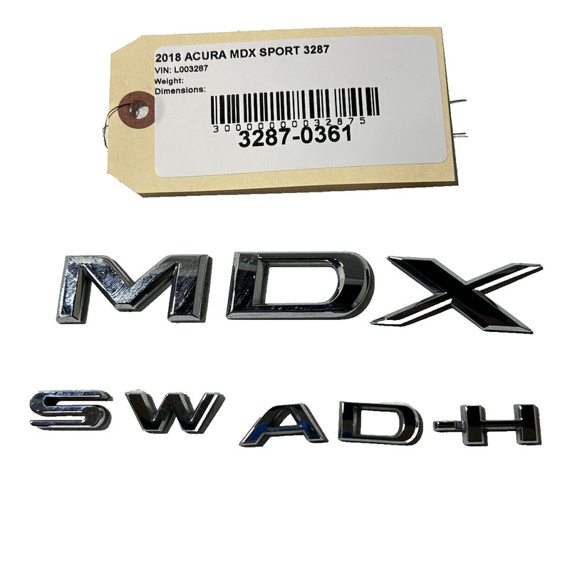 2017-2020 ACURA MDX CHROME REAR TAILGATE HATCH EMBLEM LOGO BADGE MDX SH AWD OEM