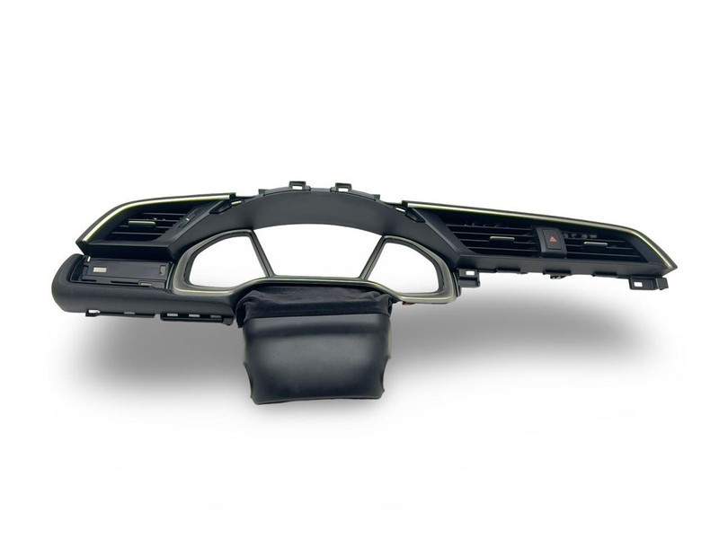 2016-2020 Honda Civic Front Dash Air Vent Grille And Cluster Black With Silver