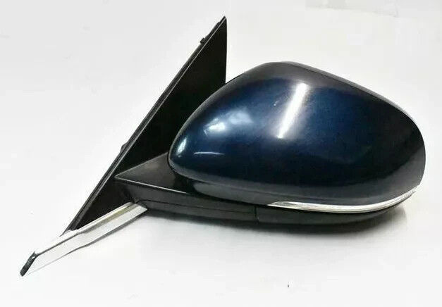 10-15 Jaguar XF X250 Left Driver Side Mirror Blue w/ Blind Spot Blue OEM