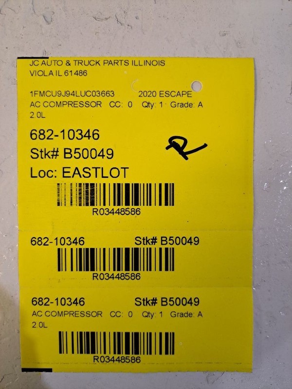 AC Compressor Fits 21-23 ESCAPE 3448586