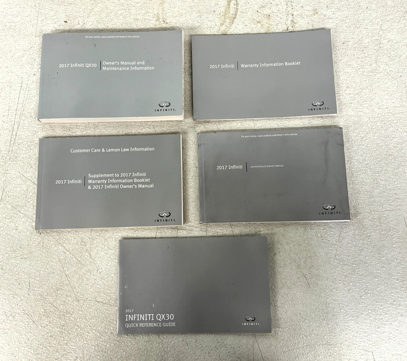 ⭐2017 INFINITI QX30 OWNERS MANUAL HANDBOOK BOOKS W/ FOLDER CASE OEM LOT2589