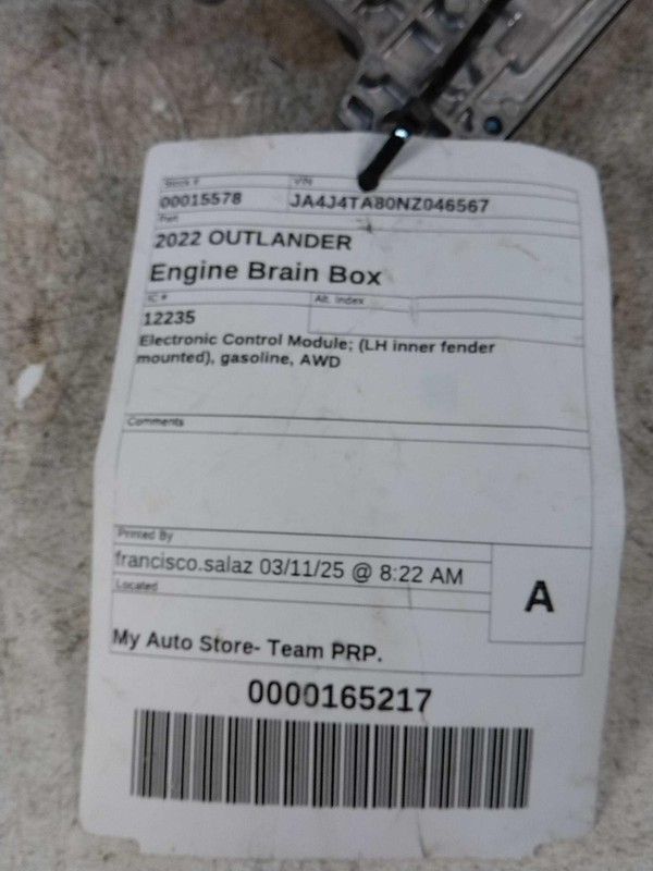2022 Mitsubishi Outlander Engine Control Module ECM AX000059 69K Miles OEM