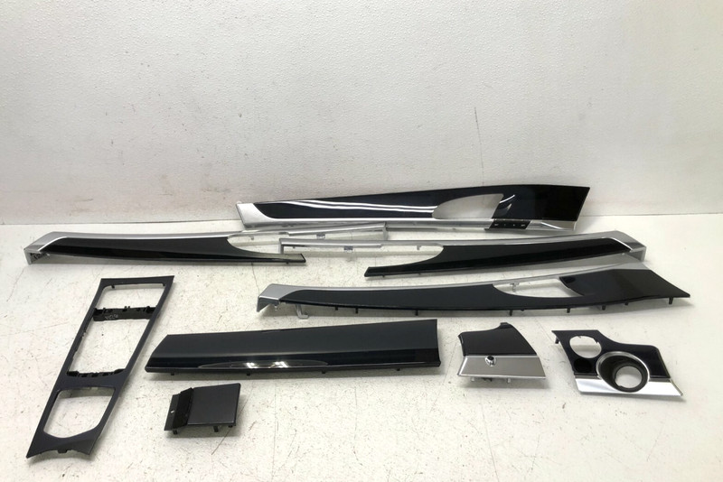 10-13 PORSCHE PANAMERA Center Console Dash Door Trim Panel Set Black 1226 OEM