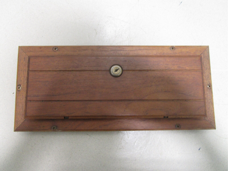 Vintage Boat Marine Teak Glove Box Storage Compartment Cover 15 1/4" x 6 5/8"