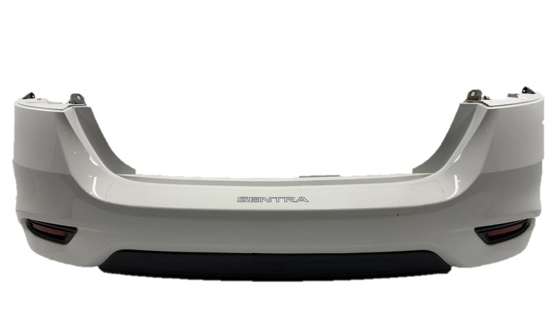 2016-2019 Nissan Sentra SV Rear Bumper Assembly White W/o Back Up Camera Scratch