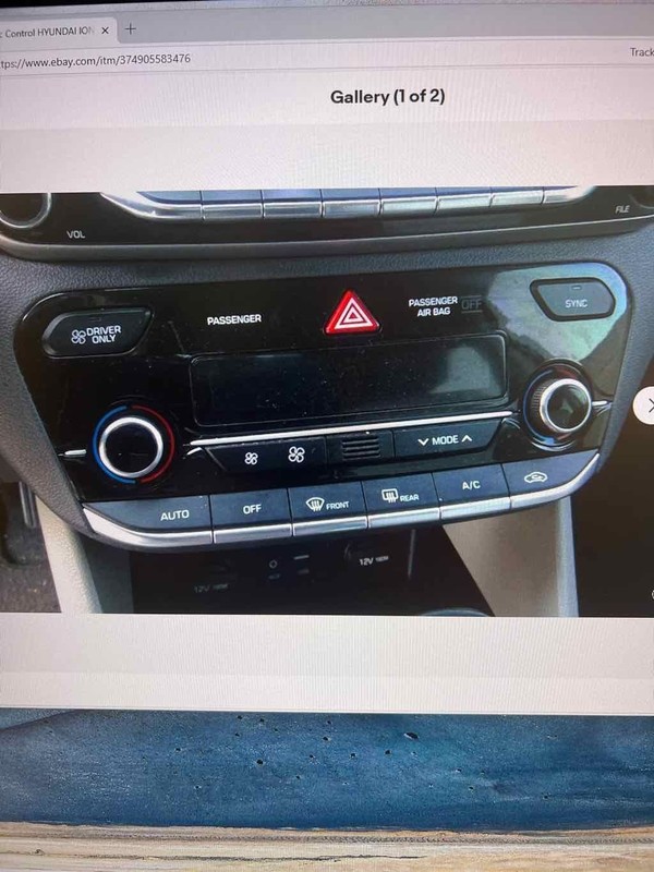 Heater A/c Control HYUNDAI IONIQ 17 18 19