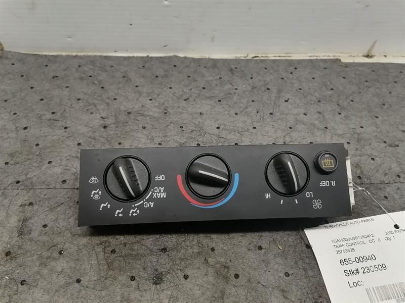Temperature Control Dash Main Control Fits 01-07 EXPRESS 1500 VAN 1299798