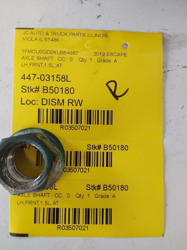 Driver Left Axle Shaft Front 1.5L 2WD Fits 13-19 ESCAPE 3507021