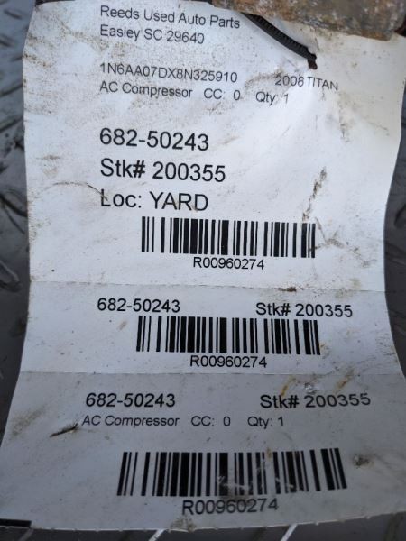 AC Compressor Thru 8/10 Fits 07-11 TITAN 960274