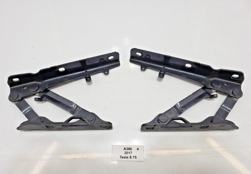 ✅ 12-25 OEM Tesla Model S Front Left Right Bonnet Hood Hinge Bracket Gray SET