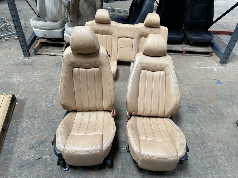 08-12 MASERATI GRANTURISMO M139 F136 FRONT REAR SEATS SET OEM BEIGE LEATHER