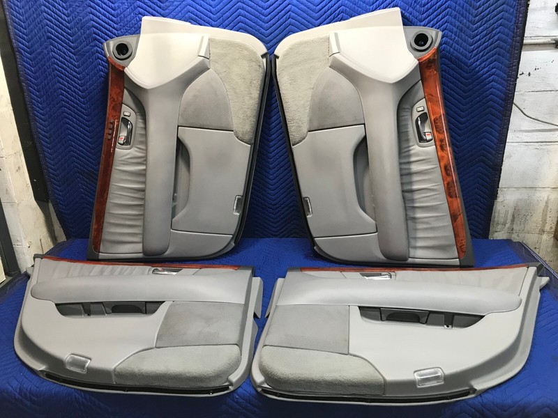 01-06 Lexus LS430 Left & Right Front & Rear Gray w/WOODGRAIN Door Panel SET