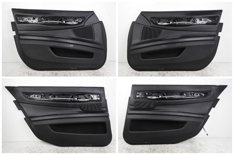 09-15 BMW F02 750Li Front & Rear Interior Door Panels Black Soft Nappa Leather
