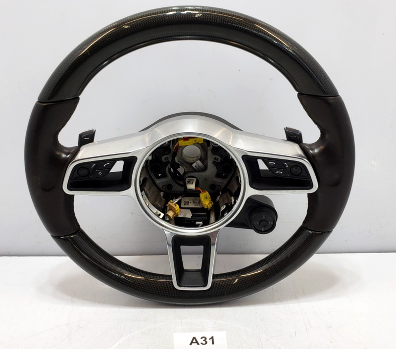 ✅ 16-19 OEM Porsche 991 911 Turbo S Steering Wheel Carbon Fiber W/ Shifters 18k