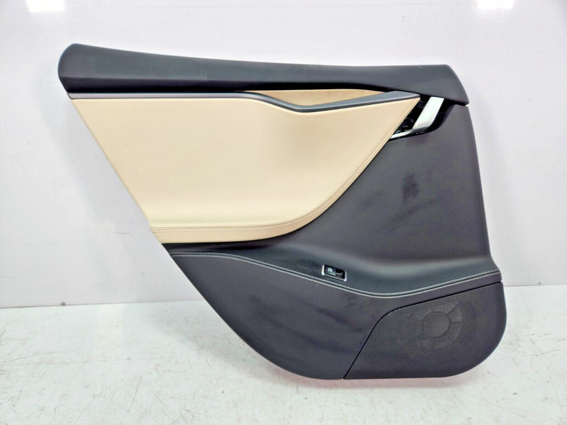 ✅12-21 OEM Tesla Model S Rear Left Driver Interior Door Card Trim Panel Leather