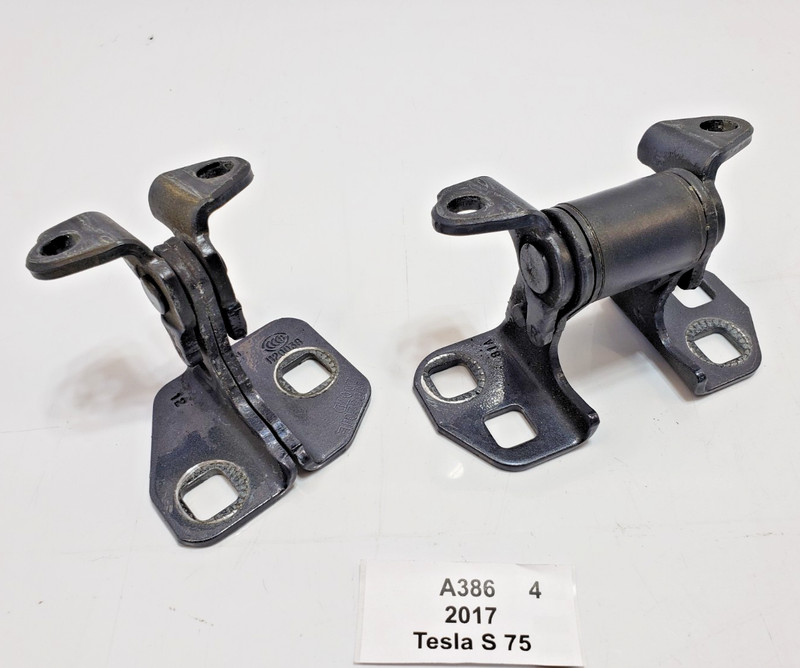 ✅ 12-25 OEM Tesla Model S Rear Left Driver Door Hinge Upper Lower Gray SET