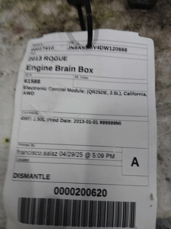 2013 Nissan Rogue Engine Control Module ECM 2.5L OEM 123K Miles NJ25-17410