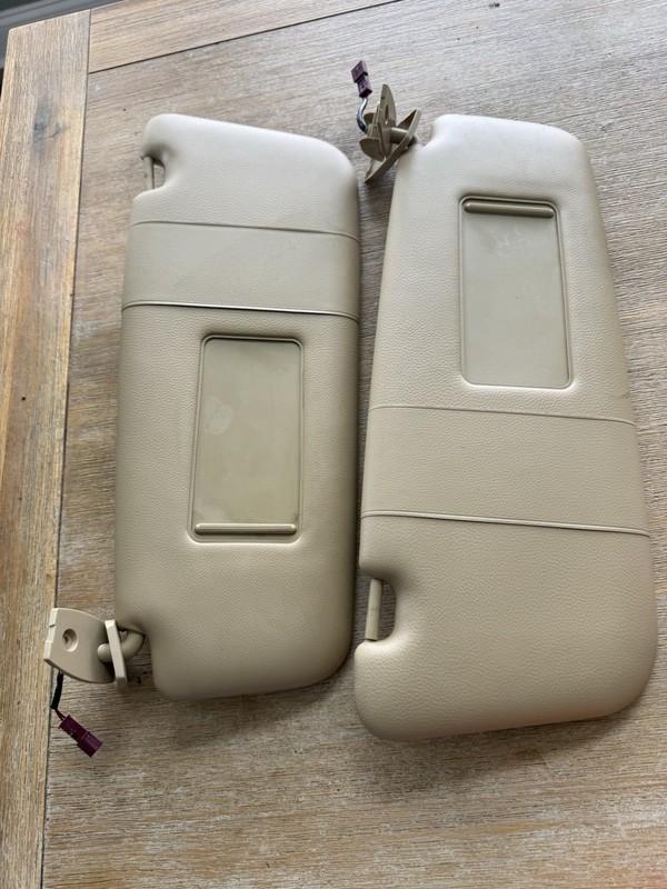 2004 - 2010 BMW 530i 530xI 525i Left & Right Side Sun Visor driver pass Tan set