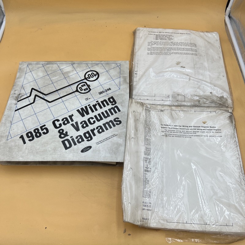 1985 FORD CAR WIRING AND VACUUM DIAGRAMS MUSTANG THUNDERBIRD WITH SUPPLEMENTS