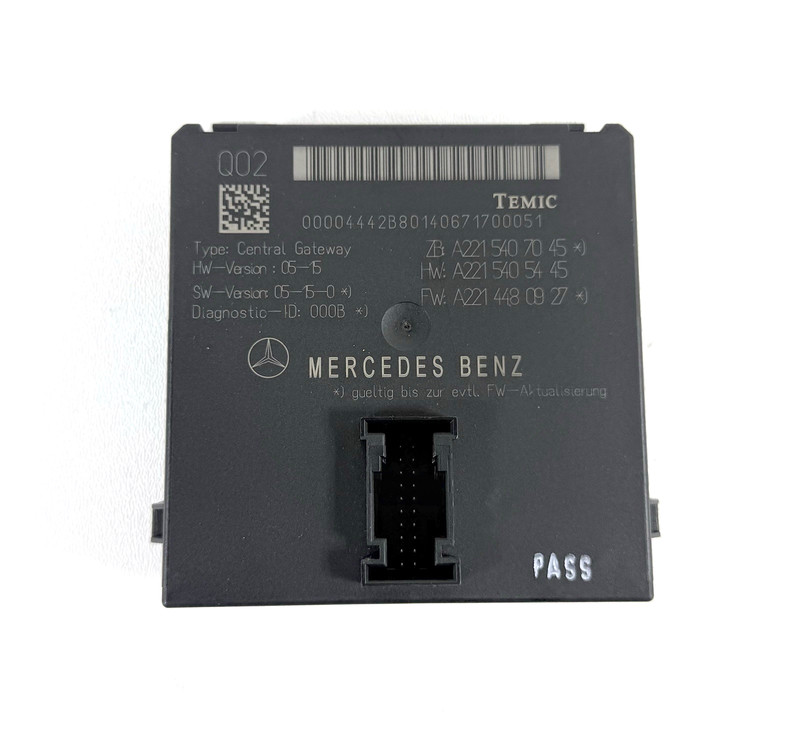 2007–2013 Mercedes W221 S550 CL550 Central Gateway Control Module 2219006702 OEM