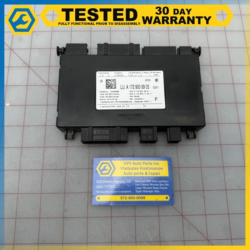 10-17 Mercedes Eclass W212 FRONT LEFT SEAT MEMORY CONTROL MODULE OEM A1729006903