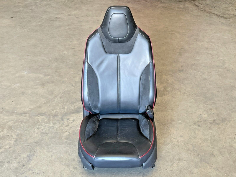 ⭐2012-2016 TESLA MODEL S COMPLETE FRONT RIGHT PASS SEAT SUEDE W/RED OEM LOT2TP