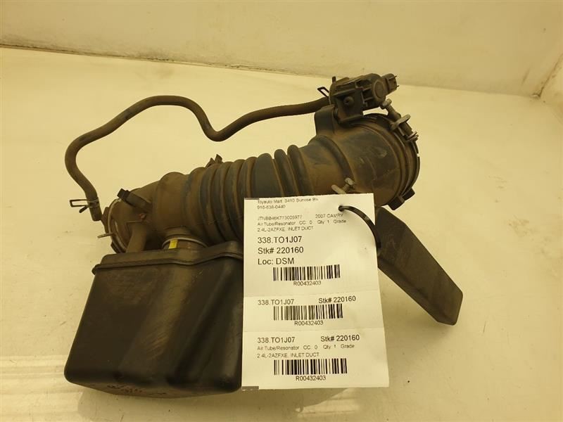 2007 TOYOTA CAMRY 2.4L 4CYL AIR CLEANER TUBE/RESONATOR