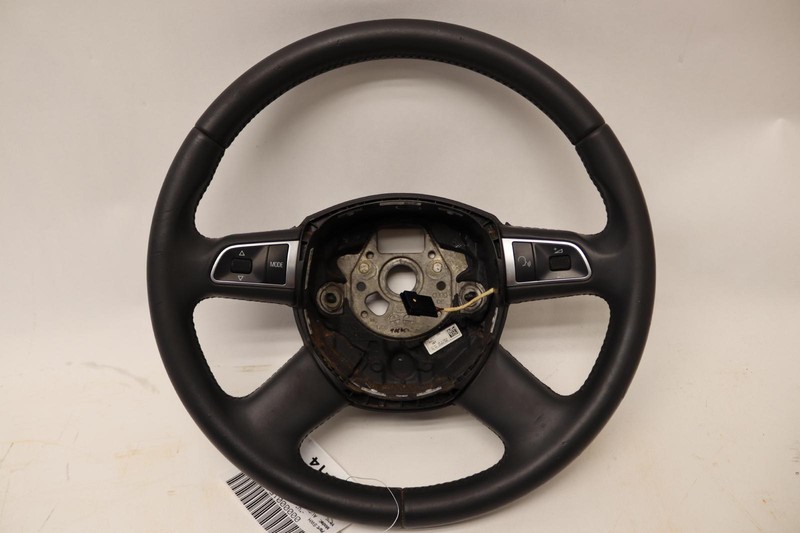 2007-2012 AUDI A4 DRIVER SIDE STEERING WHEEL LEATHER BLACK W/ SWITCHES OEM
