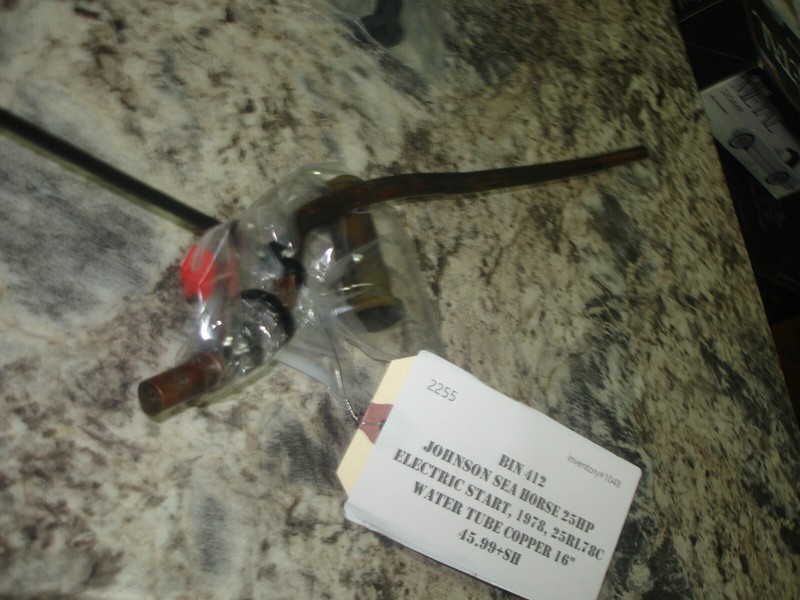 1978 Johnson sea horse 25hp 16" water tube copper boat motor part Bin 412