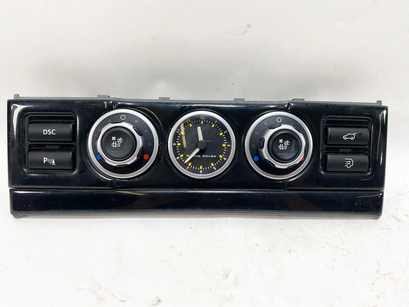 06-09 RANGE ROVER L322 DASHBOARD HVAC CLIMATE CONTROL SWITCH PANEL W/ CLOCK OEM