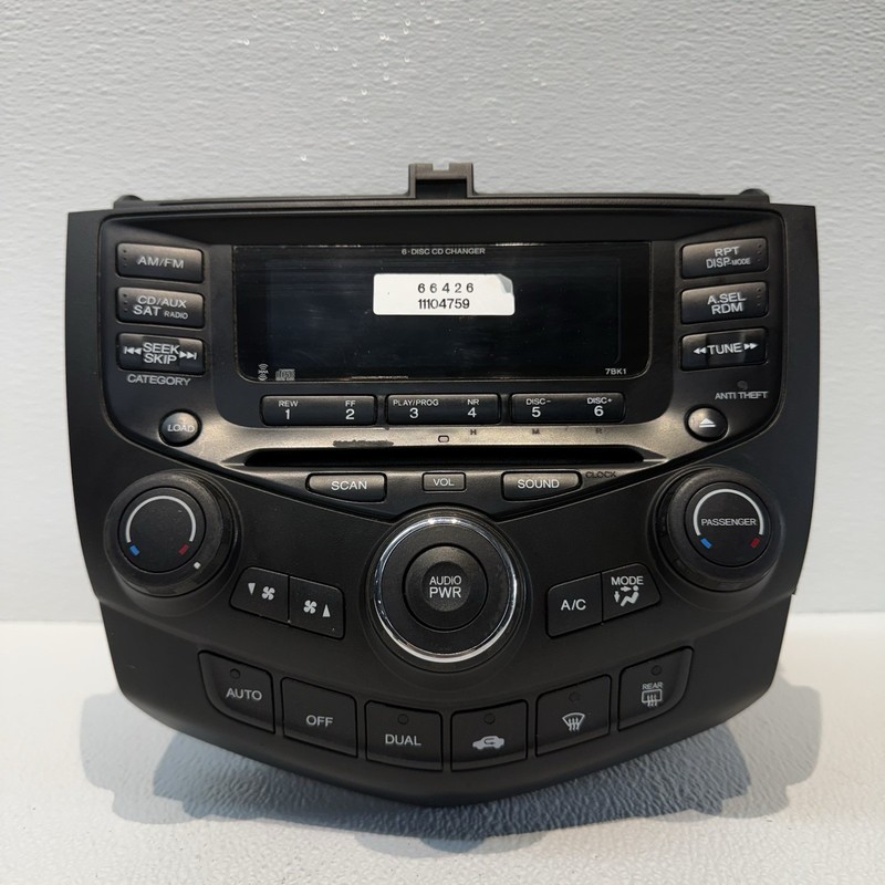 2003-2007 Honda Accord OEM Audio Radio Receiver w/ Climate Control 39175SDAL110