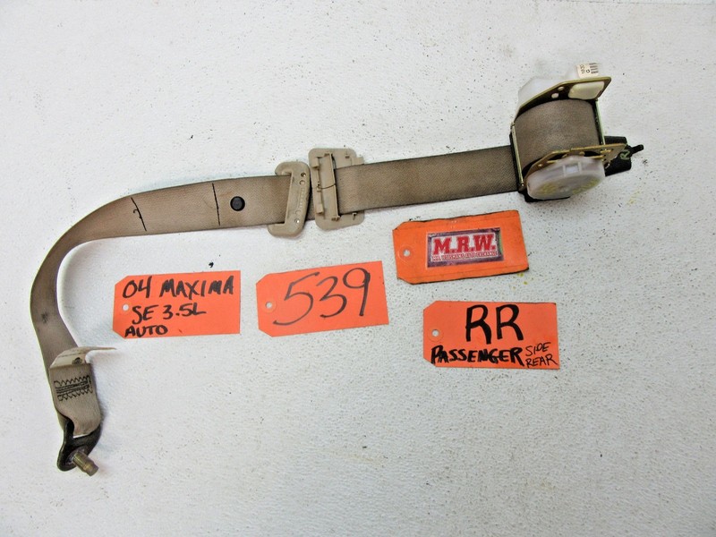 04-08 MAXIMA REAR BACK SEAT SEATBELT SEAT BELT SHOULDER HARNESS STRAP CAR RR LR