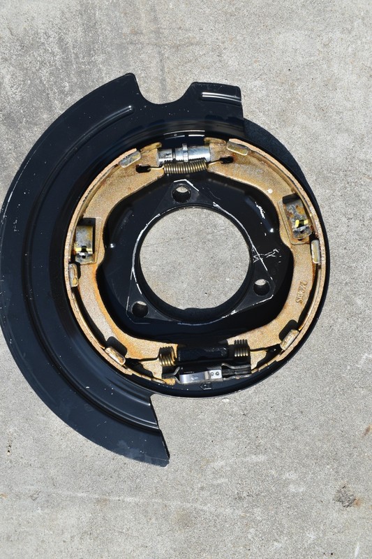 1997-13 C5/C6 Corvette Emergency Brake Rear Backing Plate W/ PADS AND SPRINGS LH