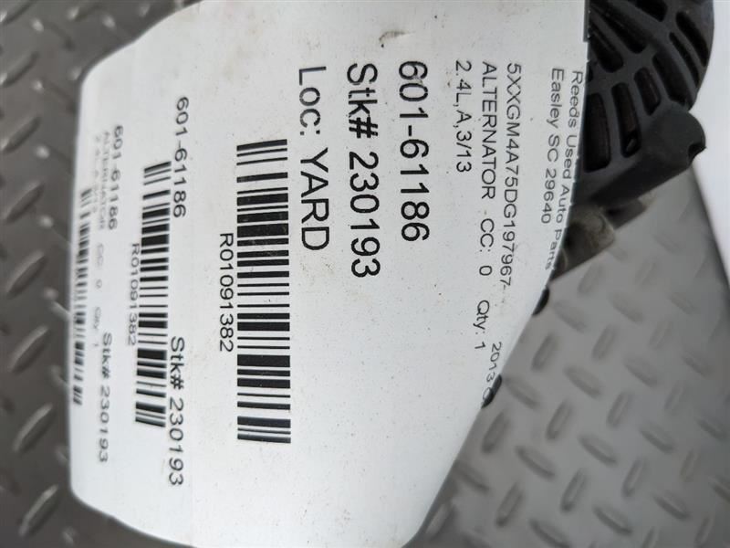 Alternator VIN C 8th Digit Fits 11-13 SONATA 1091382