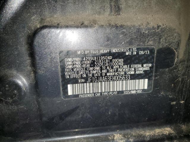 2014 Subaru Impreza LH Door Mirror Assembly Gray OEM Used 413734 96K Miles