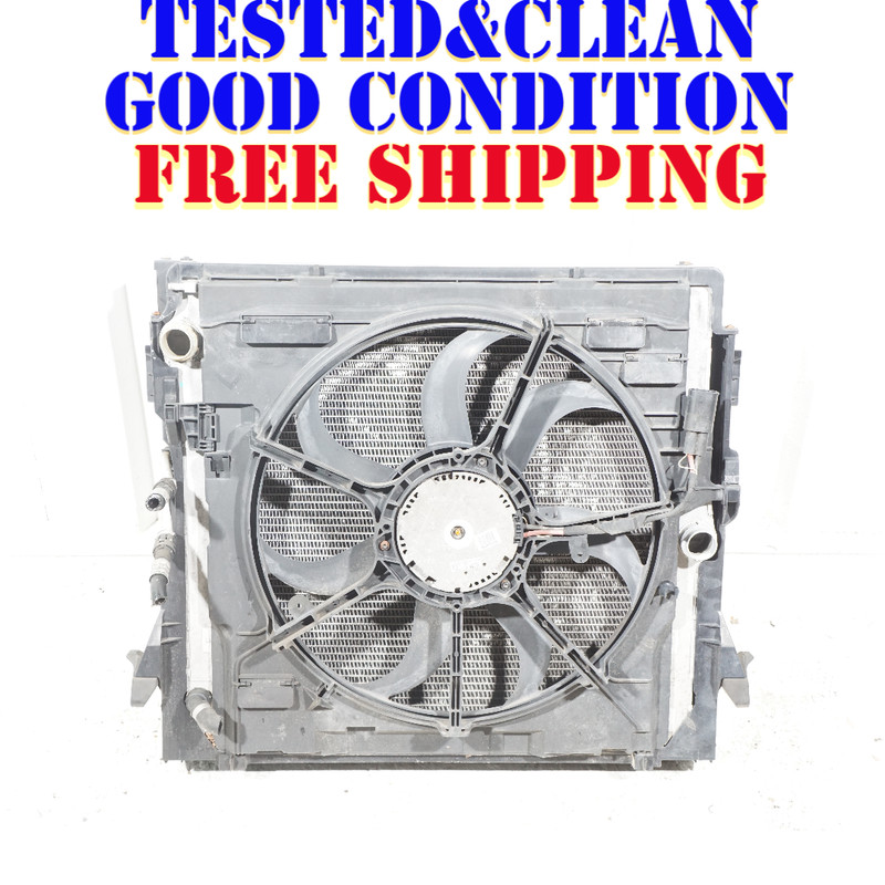 2007 - 2010 BMW X5 E70 3.0si RADIATOR AC CONDENSER FAN SHROUD ASSEMBLY OEM