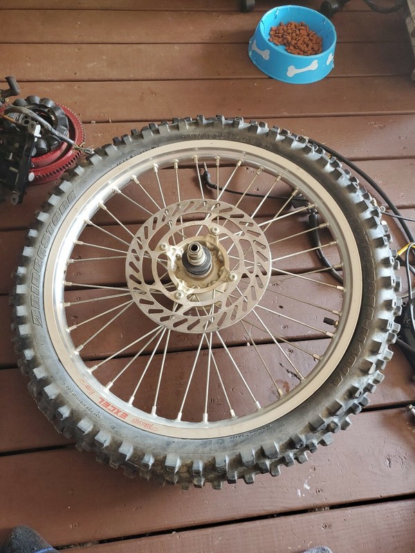 2005 Suzuki RMZ450 Front wheel.