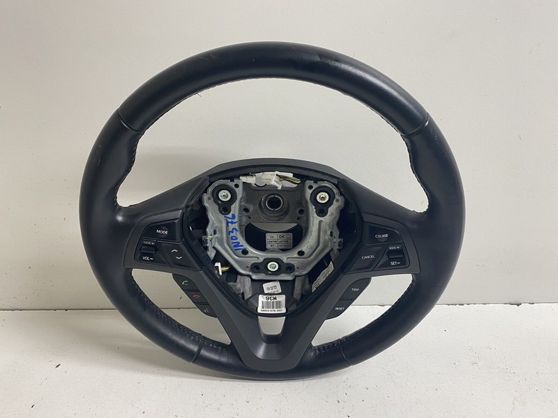 2012-2013 Hyundai Veloster NON-PADDLE Steering Wheel Black Leather Wrapped Oem