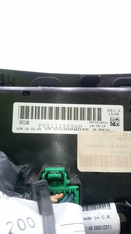 2012 Chrysler 200 A/C Selector Switch OEM Red 198799 79K Miles NJ25-23405