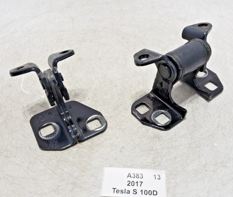 ✅ 12-21 OEM Tesla Model S Front Right Passenger Door Hinge Upper Lower Black SET