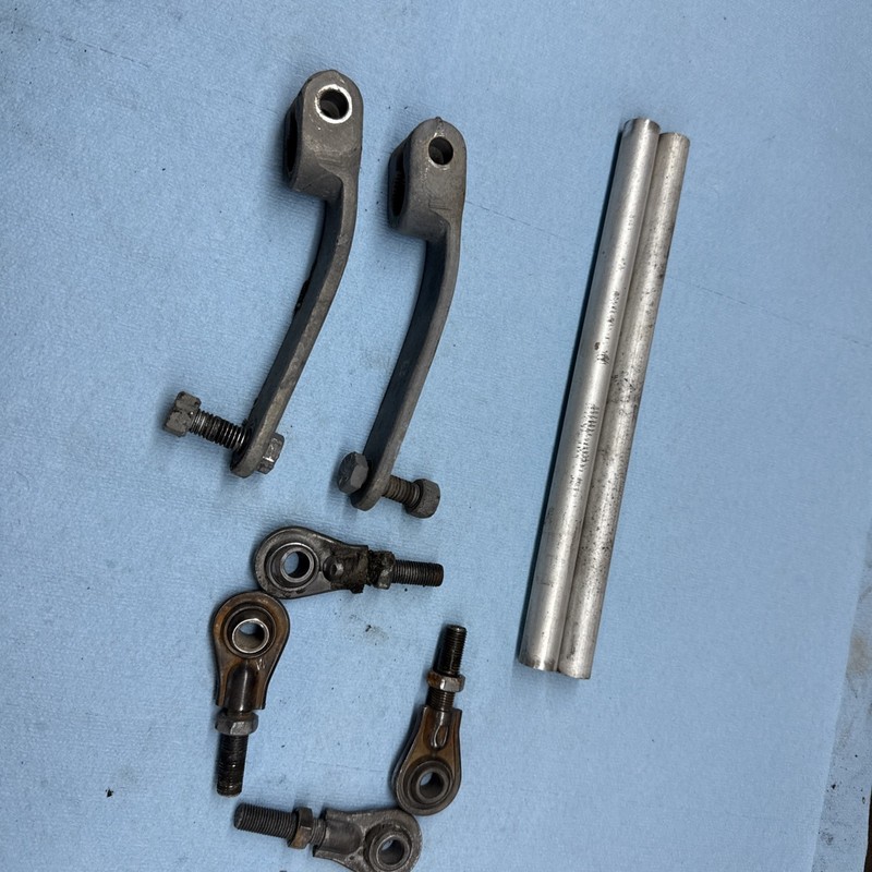 1972vintage snowmobile chaparral Firebird steering parts rod ends, spindle arm